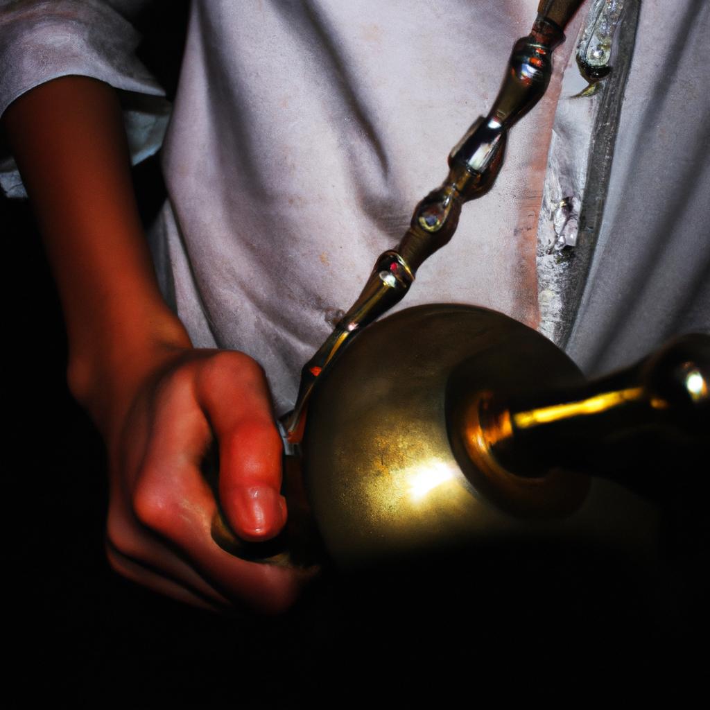 Person holding a musical instrument