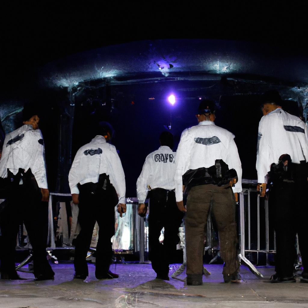 Security personnel at concert venue