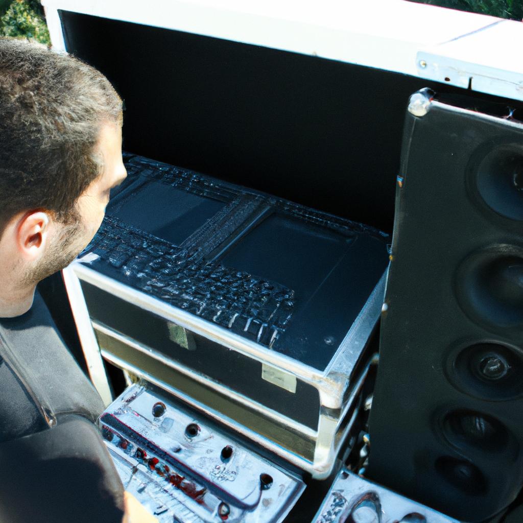 Person operating sound system equipment